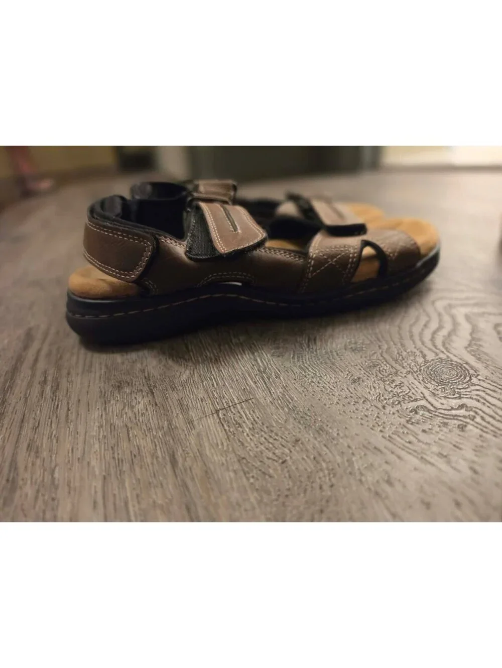 Dockers Brown Leather Fusion Footbed Sandals for Men Sz 8